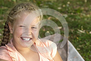 Portrait, girl , playground, joy teenager