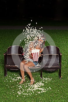 Portrait of a girl with popcorn