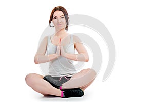 Portrait of a girl practicing yoga