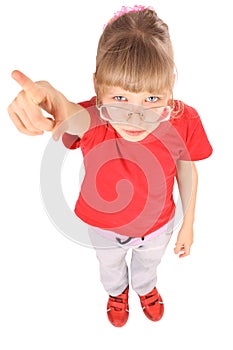 Portrait of girl in red t-shirt.