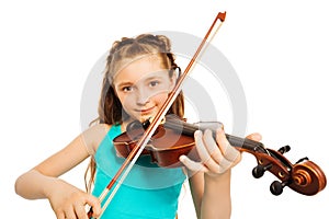 Portrait of girl with string and playing violin