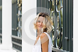 Portrait of a girl in a summer park