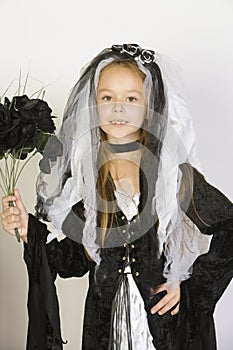 Portrait Of Girl Wearing Halloween Costume