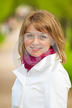 Portrait of a girl in a white