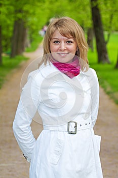 Portrait of a girl in a white