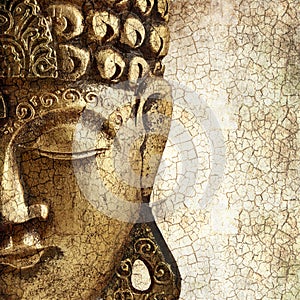 Portrait of golden buddha