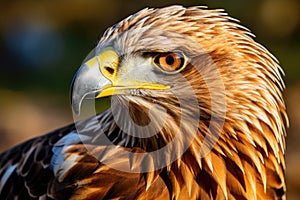 Portrait of a golden eagle Aquila chrysaetos, Beautiful Eagle, Golden eagle head detail, Aquila chrysaetos, AI Generated