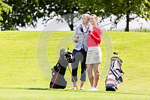 Portrait of golfing couple