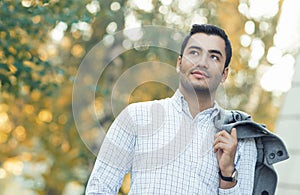 Portrait of gorgeous young hispanic man