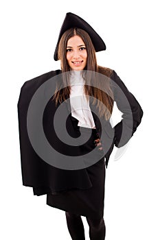 Portrait of a graduating student girl
