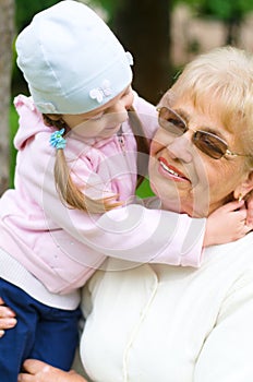 Portrait Of Grandmother With Granddaughter