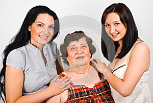 Portrait of grandmother with granddaughters