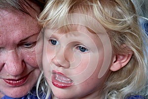 Portrait of a grandmother and her grandaughter