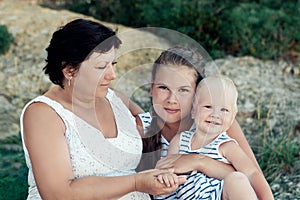 Portrait of grandmother and her granddaughter