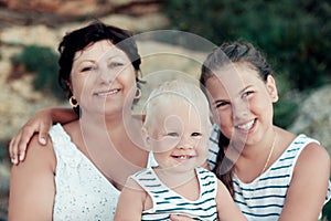 Portrait of grandmother and her granddaughter