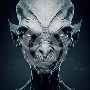 portrait of a gray alien, fantasy