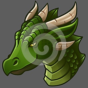 Portrait of green dragon