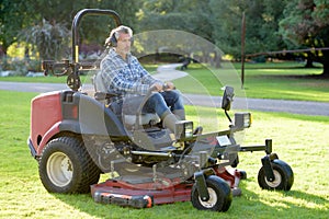 Portrait grounds maintenance man photo