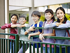 Portrait of a group of asian elementary school children