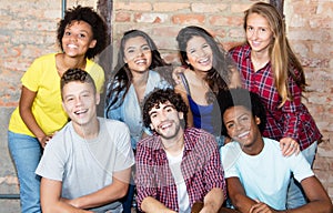 Portrait of group of latin and african american young adult people