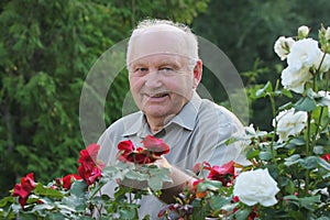 Portrait of grower of roses