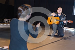 portrait guitarist playing guitar