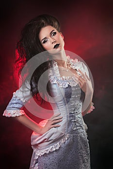 Portrait of halloween vampire woman