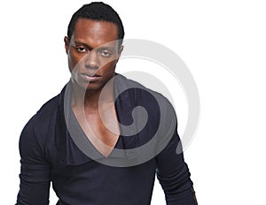 Handsome African American Man Looking at Camera