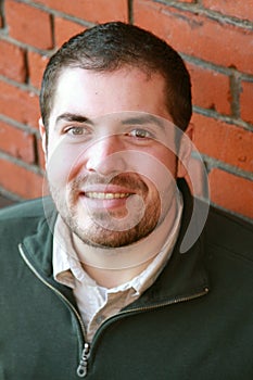 Portrait of handsome bearded young man