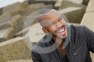 Portrait of a handsome black man smiling
