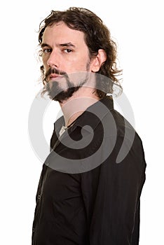 Portrait of handsome Caucasian man profile view