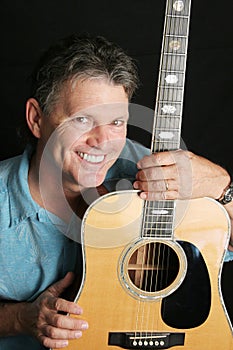 Portrait of Handsome Guitarist
