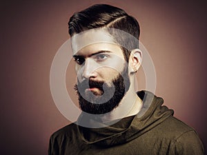 Portrait of handsome man with beard