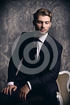 Handsome elegant man photo