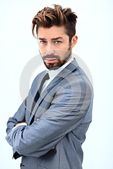 Portrait of a handsome man, isolated over a white background