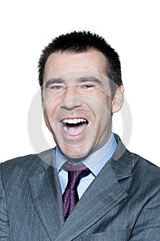 Portrait of a handsome man laughing