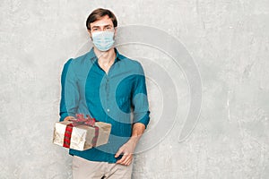 Portrait of handsome man posing in studio