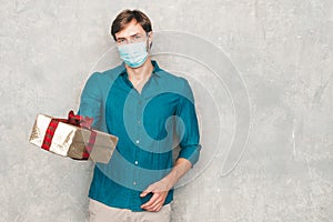 Portrait of handsome man posing in studio