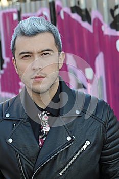 Portrait of handsome man with stylish haircut