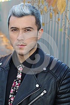 Portrait of handsome man with stylish haircut