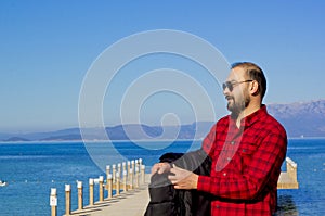 Portrait of handsome man in sunglasses