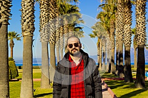 Portrait of handsome man in sunglasses