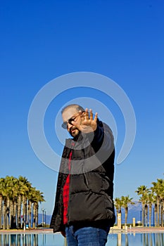 Portrait of handsome man in sunglasses