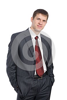 Portrait of handsome smiling young businessman