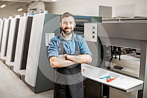 Typographer portrait at the manufacturing