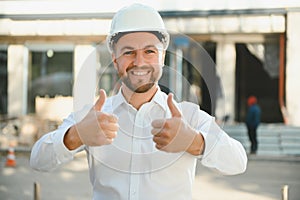 Portrait of an handsome young architect