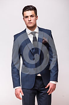 Portrait of Handsome young businessman in suit