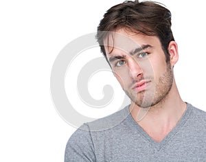 Portrait of a handsome young man isolated on white