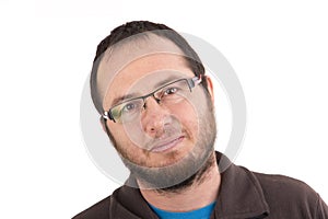 Portrait of handsome young man wearing glasses