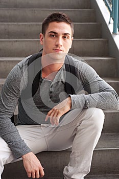 Portrait of a handsome young student